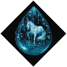 Riolis Kreuzstich Stickpackung "Einhornträne", Zählmuster, 20x20cm