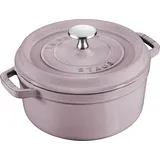 Staub Cocotte 20 cm, rund, Kirschblüte, Gusseisen, Pfanne + Kochtopf, Violett