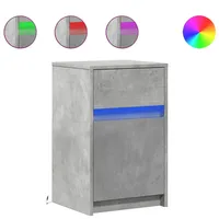 VidaXL Nachttische mit LED-Leuchten 2 Stk. Betongrau Holzwerkstoff