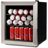 PRIMO PR194BC Getränkekühlschrank Minibar Mini Kühlschrank Glastür Freistehend 46L C Schwarz