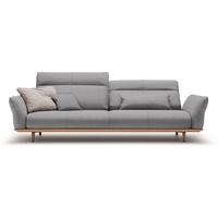 hülsta sofa 4-Sitzer hs.460, Sockel in Eiche, Füße Eiche natur, Breite 248 cm grau|schwarz