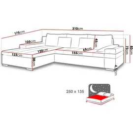 Mirjan24 Ecksofa Bangkok, L-Form Polsterecke mit Schlaffunktion und Bettkasten (Seite: Links, Magic Velvet 2227 + Evo 30) - Grün