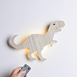 Lights4fun Holz T-Rex LED Nachtlicht Wandlicht mit Fernbedienung und Timer