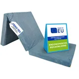 Pillows24 – Klappmatratze 190x60x7 cm mit abnehmbarem Bezug & Tragegriffen | Gästematratze klappbar | Oeko-TEX | Faltbare Matratze/Faltmatratze für Gäste, Kinder oder Reisen | Hellblau