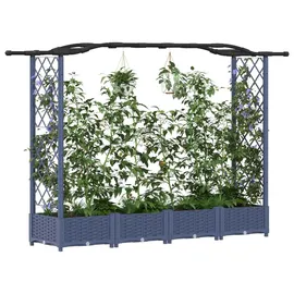 vidaXL Hochbeet mit Rankgitter und Dach 207 x 40 x 126 cm Grau