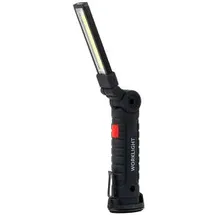 LUXULA LED Arbeitsleuchte 3W 6000K Kaltweiß 11 cm USB-Aufladbar 360° drehbar Schwarz
