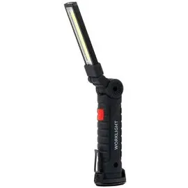 LUXULA LED Arbeitsleuchte 3W 6000K Kaltweiß 11 cm USB-Aufladbar 360° drehbar Schwarz