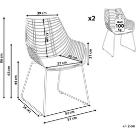 Beliani Metallstuhl 2er Set ANNAPOLIS