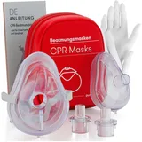 purahelp Beatmungsmasken Set (1x Erwachsene, 1x Kinder) - Beatmungsmaske Erste Hilfe - CPR Beatmungsmaske - Hygienischer Mund-zu-Mund Beatmung Schutz für Notfälle und Rettungseinsätze