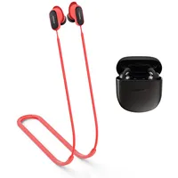 MOWYEOK Anti Verlust Strap für Kopfhörer, kompatibel mit Bose QuietComfort Earbuds II Ohrhörer,Weiches Silikon Anti Lost Lanyard,geeignet für Outdoor Sportarten, Laufen,Fitness - Rot