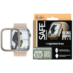 SAFE BY PANZERGLASS Handyhülle "Bling Bumper für Apple Watch 10 46mm", gold, B:13cm H:2cm T:10cm, Hüllen, Backcover, Schutzhülle, Handyschutzhülle, Case, Schutzcase, stoßfest