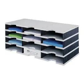 Styro Sortierstation Styrodoc grau/schwarz mit 12