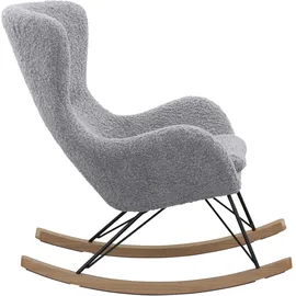SalesFever Schaukelsessel »Entspannender Schaukelstuhl« In charmantem Teddyfell-Design grau