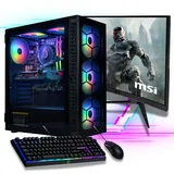Gaming PC Komplett-Set AMD Ryzen7 5700G - AMD Radeon VEGA Grafik - 500GB M.2 NVMe SSD - 16GB DDR4 - Windows 11 - WLAN - MSI 27" TFT - Tastatur/Maus