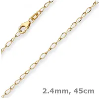 Schmuck Krone Goldkette 2,4mm Ankerkette weit aus 585 Gelbgold 45cm, Gold 585 goldfarben