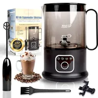 DAVANSU Premium Milchaufschäumer | elektrischer Milchaufschäumer mit LCD-Touchscreen | Milk Frother | Milchwärmer mit Reinigungsbürste