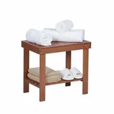 Relaxdays Badhocker aus Bambus Braun