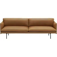 Muuto Outline Sofa 3-Sitzer, refine leder cognac / schwarz