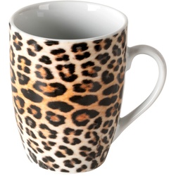 Kaffeetasse LEO, Braun – Schwarz – Keramik – Leopardenmuster