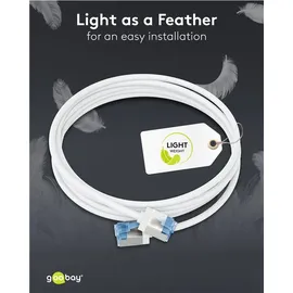 goobay LAN-Kabel CAT6A 0,15m weiß
