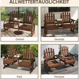 Outsunny Gartenbank 154 x 65 x 102 cm Verkohlt
