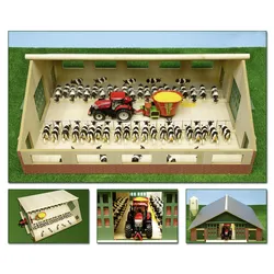 Kuhstall aus Holz (passend für Siku-Fahrzeuge) Modell von Kids Globe 1:32