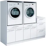 laundreezy Mehrzweckschrank-Set 186 x 162 x 68 cm Weiß