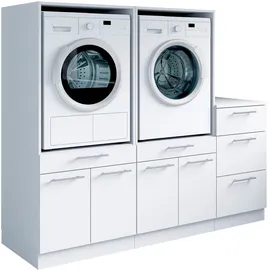 laundreezy Mehrzweckschrank-Set 186 x 162 x 68 cm Weiß