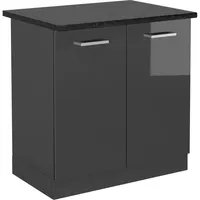 Vicco Spülenunterschrank R-Line, Anthrazit Hochglanz/Anthrazit, 80 cm, AP Anthrazit