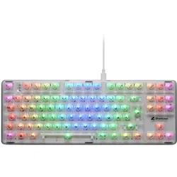 Sharkoon Crystal Shark Gaming Tastatur - TKL Layout, transparente Tastenkappen aus Polycarbonat, kabellos oder kabelgebunden, vorinstallierte KTT Scha