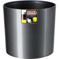Kadax Blumentopf aus Kunststoff, Topf, rund, 12.5 cm, Silber