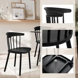 hjh living Esszimmerstuhl Artifo Rib Kunststoff schwarz