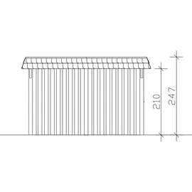 SKANHOLZ Einzelcarport Wendland 4,09 x 8,70 m Eiche hell mit Abstellraum und Aluminiumdach