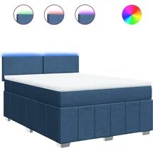vidaXL Boxspringbett 140 x 200 cm Blau