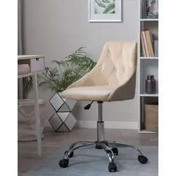 Bürostuhl Samtstoff Beige PARRISH