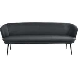Polsterbank K+W KOMFORT & WOHNEN "ZOOM", blau (nacht 58), B:222cm H:87cm T:66cm, Sitzbänke, 3-Sitzer Polsterbank mit dekorativen Keder