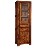 Massivmoebel24 Vitrine 60 x 40 x 180 cm Braun