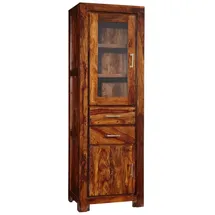 Massivmoebel24 Vitrine 60 x 40 x 180 cm Braun