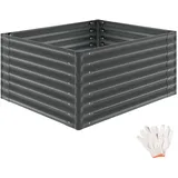 Tectake Hochbeet Pflanzbeet 120 x 100 x 62 cm Grau
