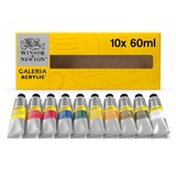 Winsor & Newton 2190517 Acrylfarbe, hohe Pigmentierung, lichtecht, buttrige Konsistenz, Farbenset 10 Acrylfarben in 60ml Tuben