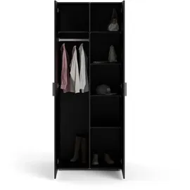 VCM ebuy24 Kleiderschrank 2 Türen mattschwarz.