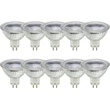 NCC-Licht 10 x LED Leuchtmittel MR16 Glas Reflektor 3W = 25W GU5,3 250lm warmweiß 2700K 38°