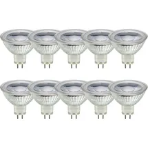 NCC-Licht 10 x LED Leuchtmittel MR16 Glas Reflektor 3W = 25W GU5,3 250lm warmweiß 2700K 38°