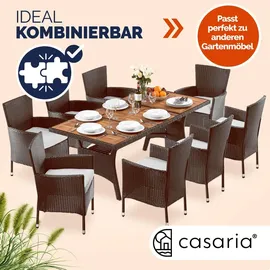 CASARIA Polyrattan Gartentisch 190 x 90 x 74 cm Braun