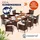 CASARIA Polyrattan Gartentisch 190 x 90 x 74 cm Braun
