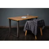tømmermann Baumkantentisch Esszimmertisch Massivholz Esstisch Holz Massiv Schreibtisch Tisch, Handgefertigt 140 cm