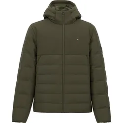 Steppjacke TOMMY HILFIGER "CL MIXED MEDIA HOODED JACKET", Herren, Gr. M (50), grün (army grün), Web, Obermaterial: 100% Polyamid, casual, Langarm, Jacken
