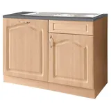 WIHO KÜCHEN Spülenschrank »Linz«, 110 cm breit, inkl. Tür/Sockel für Geschirrspüler, in Landhaus-Optik