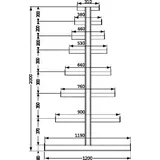 Meta Langgutregal System ATLAS ST doppelseitig 5 Ständer Enzianblau 2000 x 500 x 5400 mm 2 x 500 mm bis 150 mm