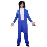 Metamorph Partyanzug Prince Popstar Kostüm - 80er Kostüm für Karneval, Der kleine Prince: Kostümanzug für 80er Jahre Stars lila M